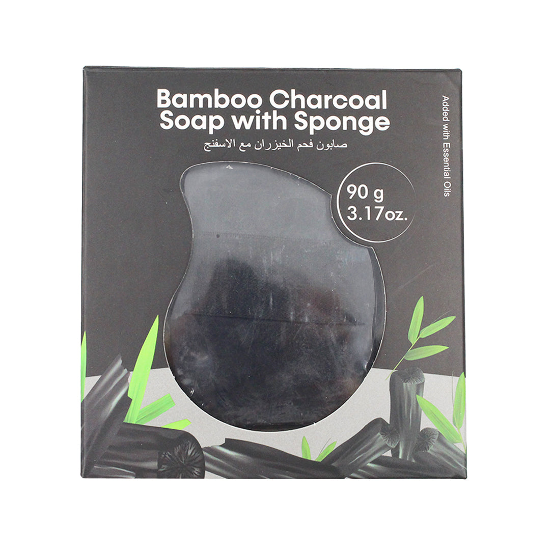 BAMBOO CHARCOAL SOAP WITH SPONGE