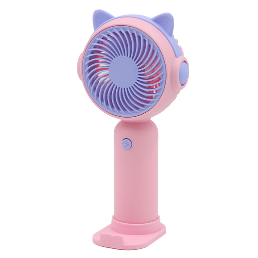Cartoon Handheld Fan (Battery Operated/Pink)