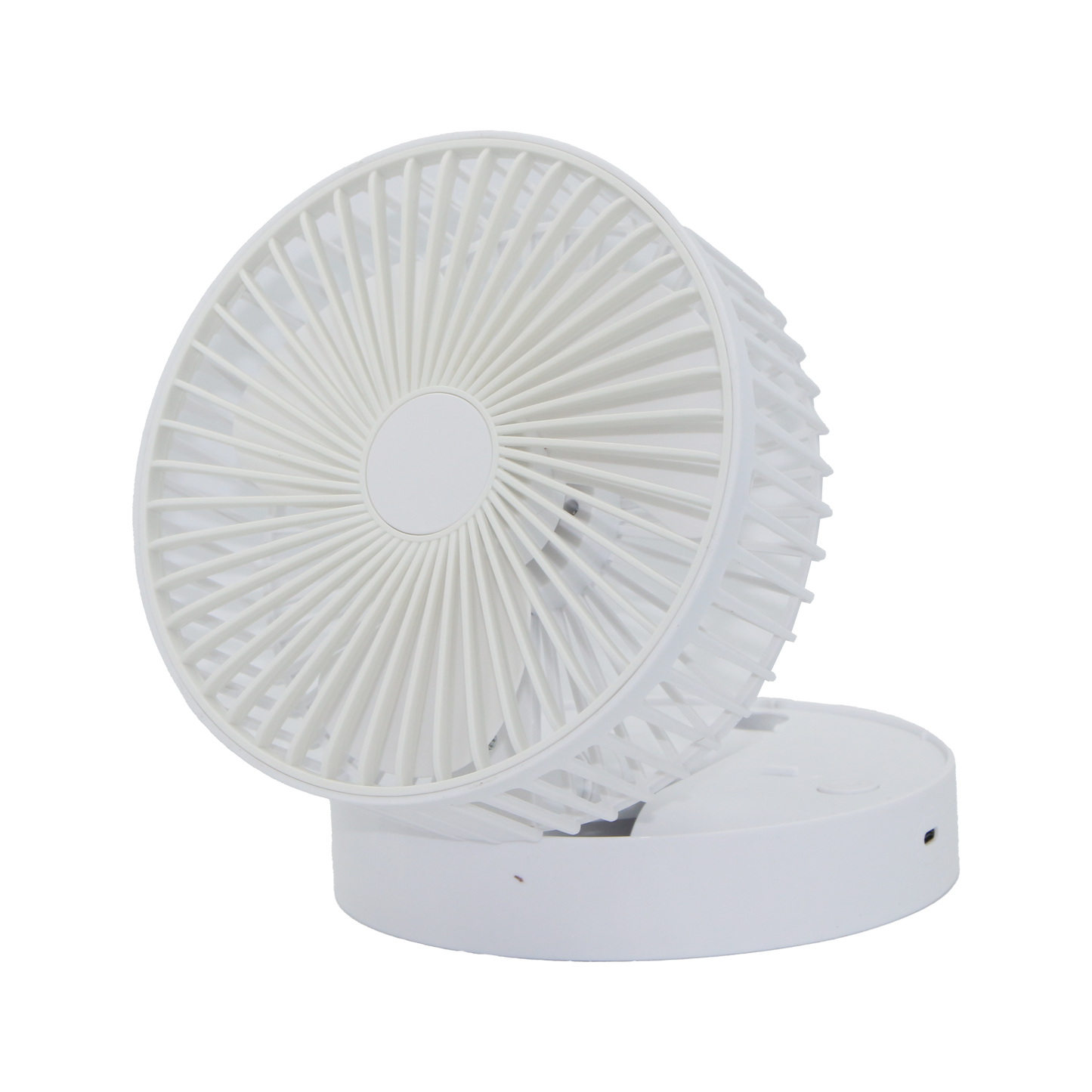 Foldable Desk Fan with Storage Base USB Charging Black