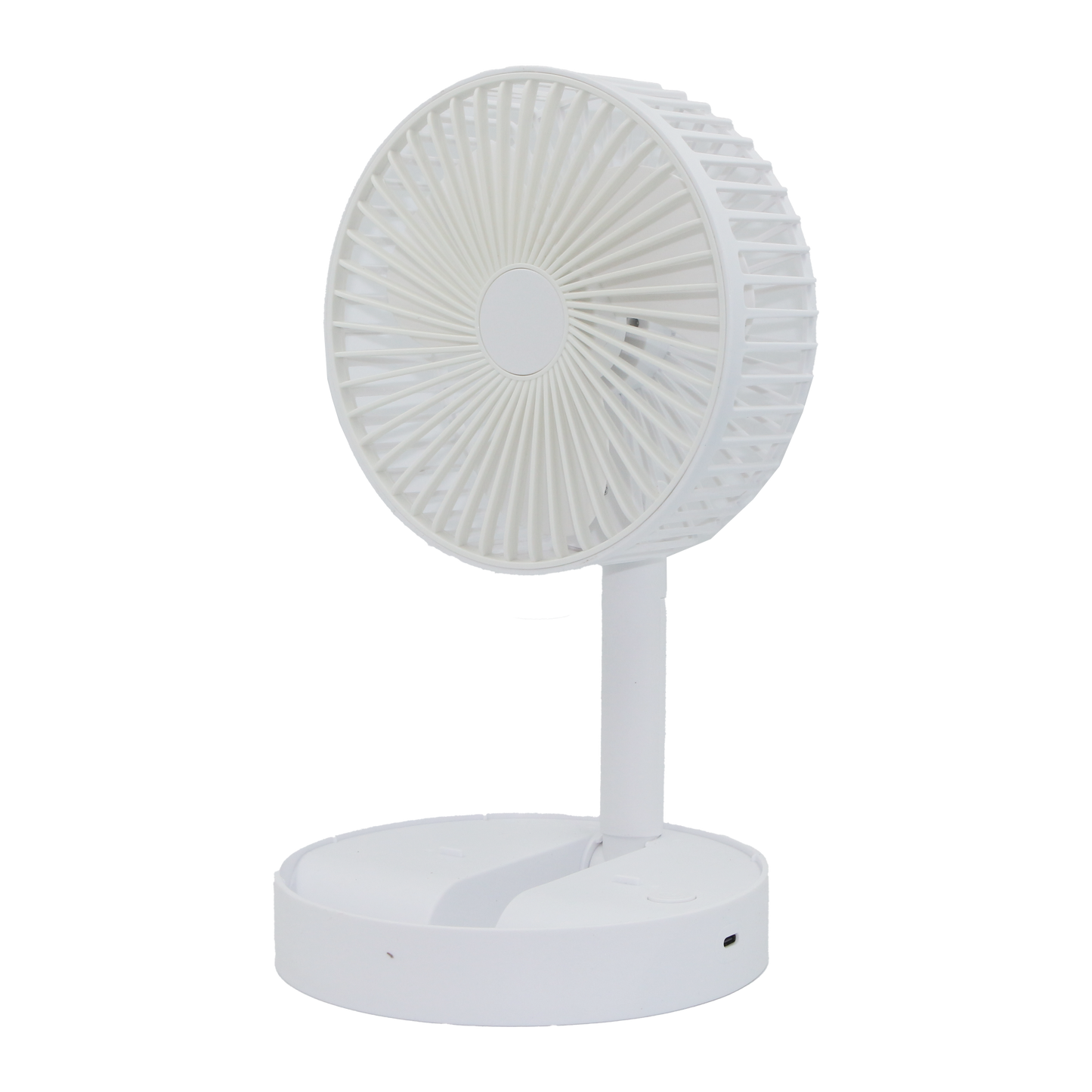 Foldable Desk Fan with Storage Base USB Charging Black