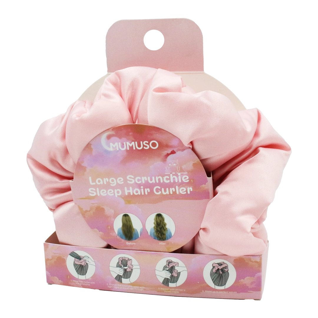 سكرانش كبيرة لتجعيد الشعر أثناء النوم(زهري)