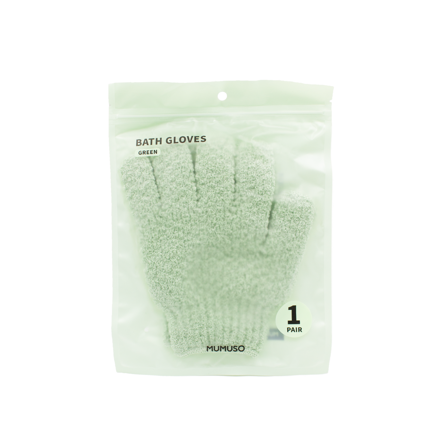BATH GLOVES (1 PAIR/GREEN)