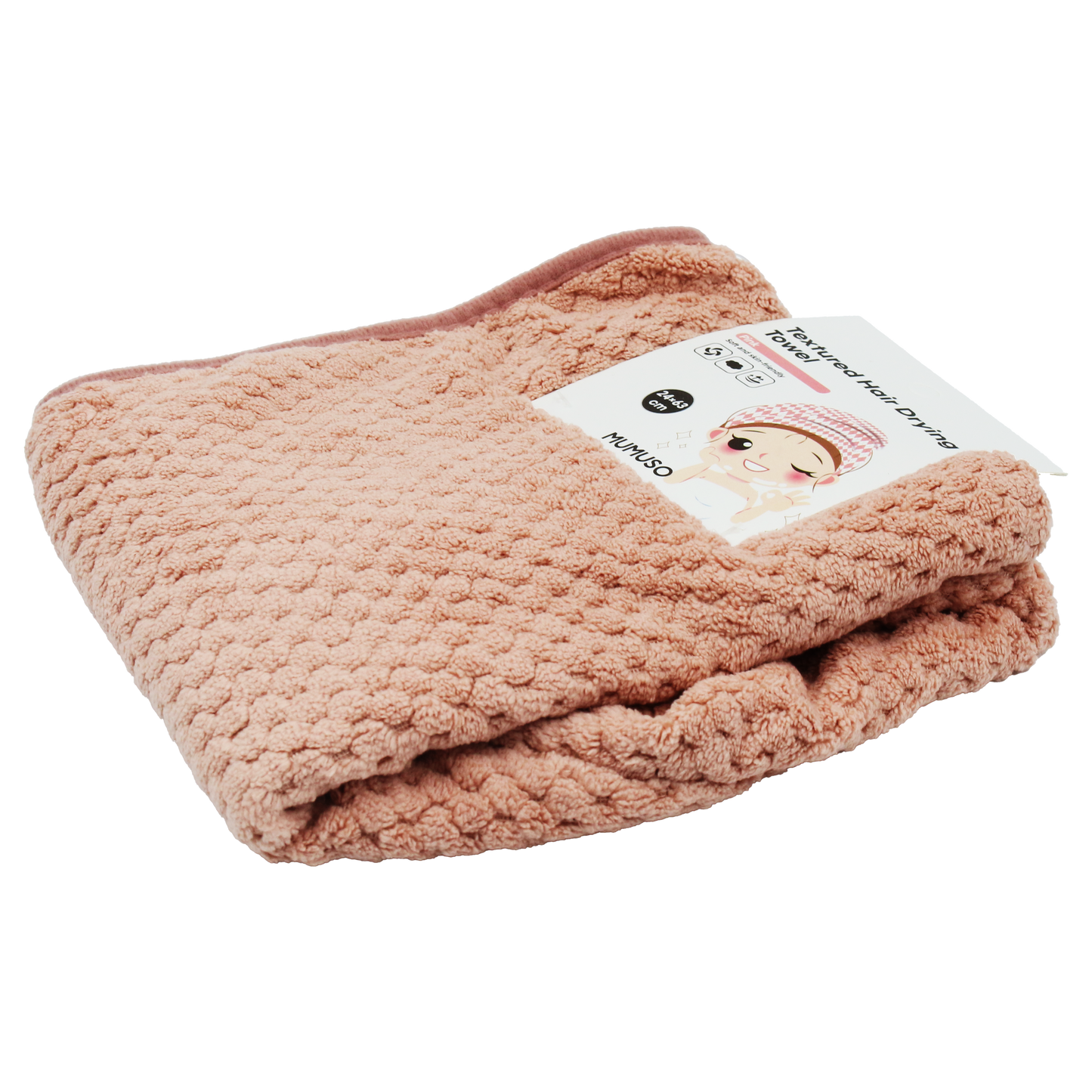 TEXTURED HAIR DRYING TOWEL (PINK)