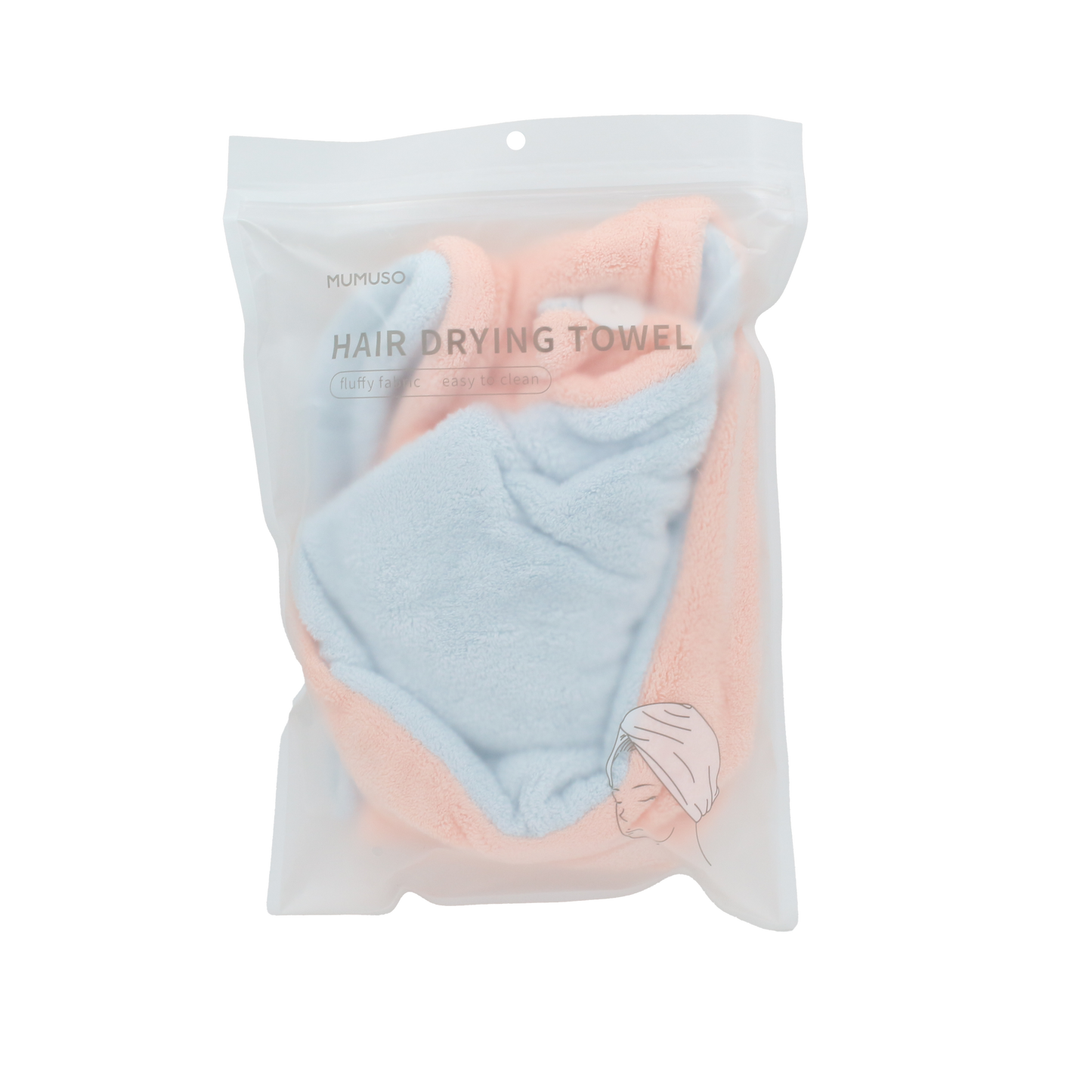SPLICING CORAL VELVET HAIR DRYING TOWEL PINK & BLUE
