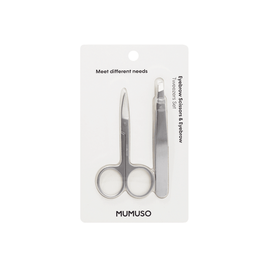 مجموعة مقصات الحواجب وملقط الحواجب - Mumuso