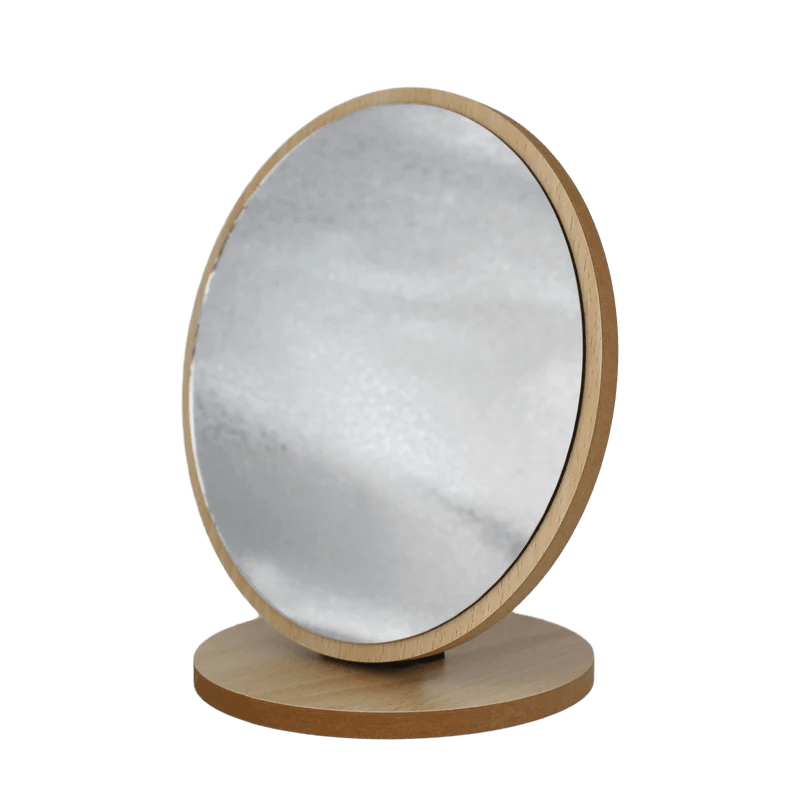 Round Folding Mirror (wooden Base & Frame) – Mumuso Jordan