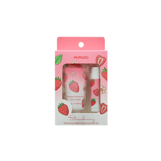 مجموعة كريم الفراولة المرطب لليدين + مرطب الشفاه - Mumuso
