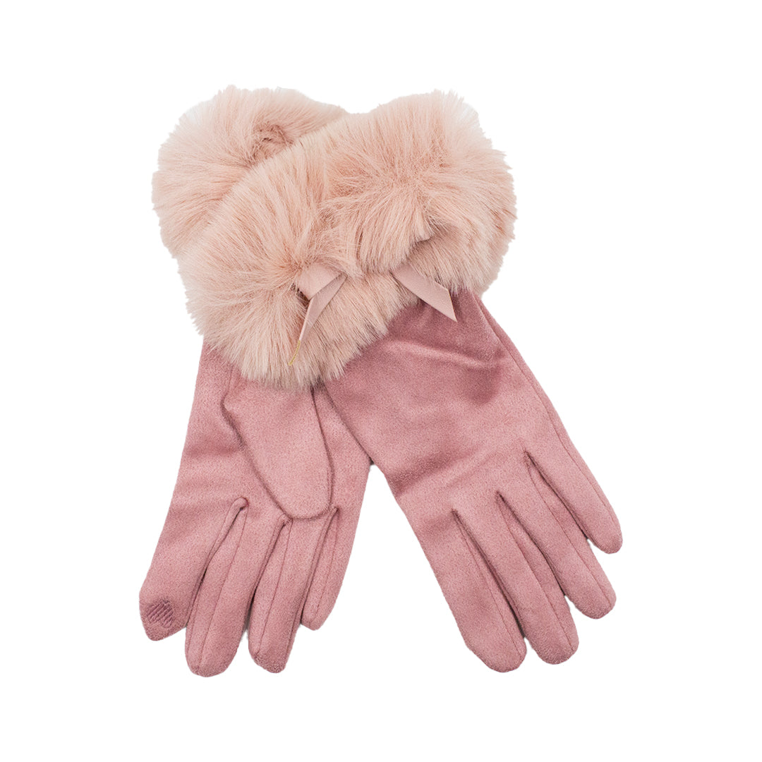 Women's Touchscreen Gloves with Faux Fur Cuffs