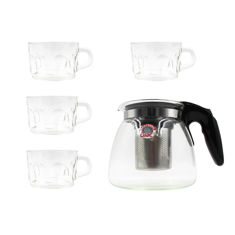 Glass Tea Pot Set 900ml + 4 Cups