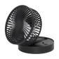 Foldable Desk Fan with Storage Base USB Charging Black