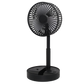 Foldable Desk Fan with Storage Base USB Charging Black