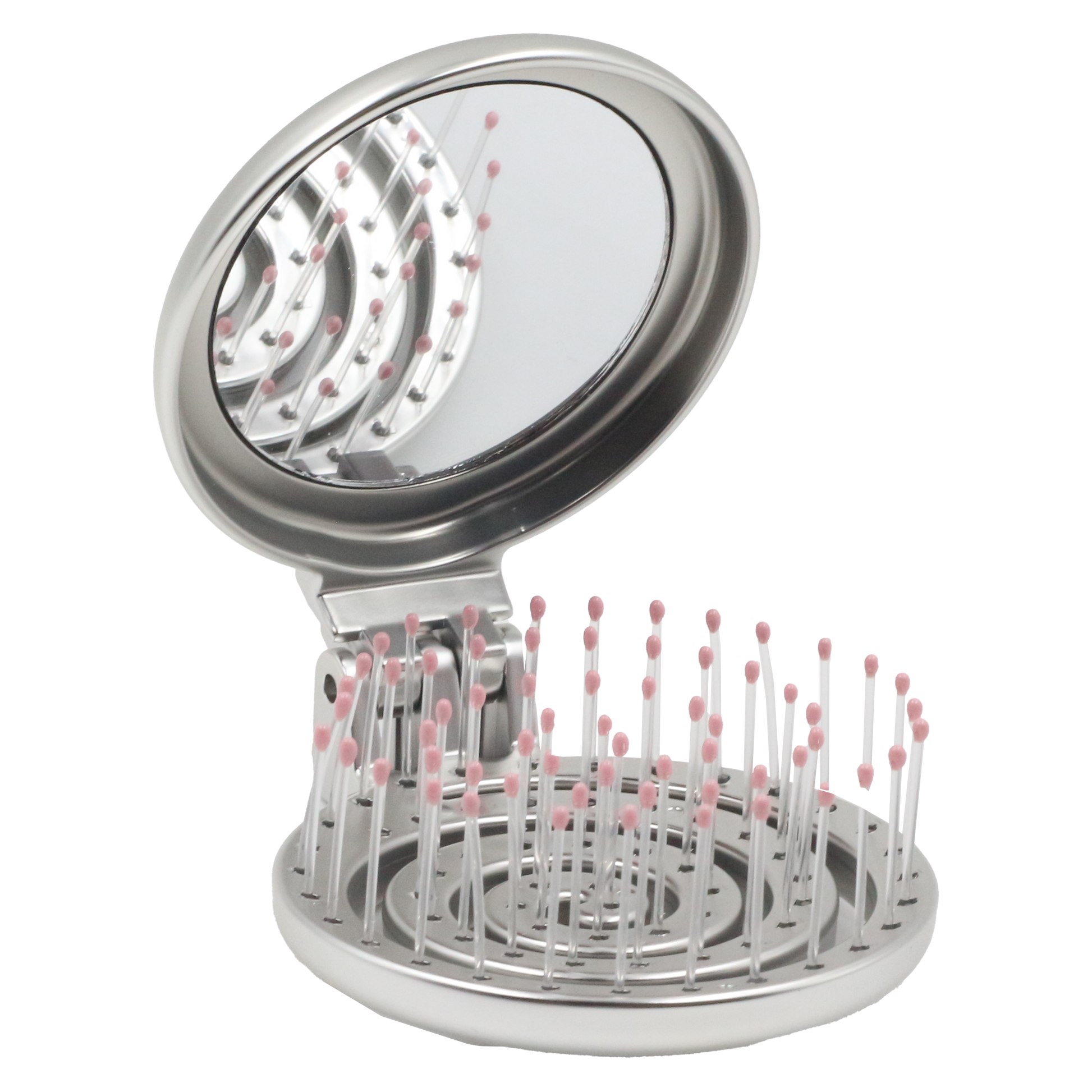 MUMUSO Foldable electric hair brush with mirror (silver) MUMUSO Foldable electric hair brush with mirror (silver)