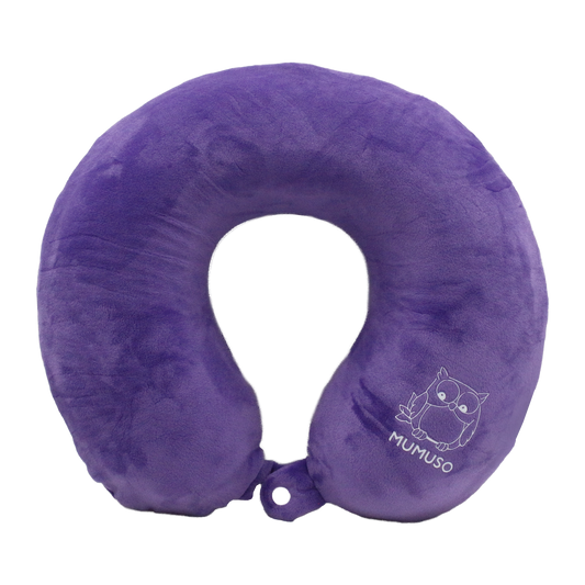 وسادة رقبة سفر مخملية بنفسجي