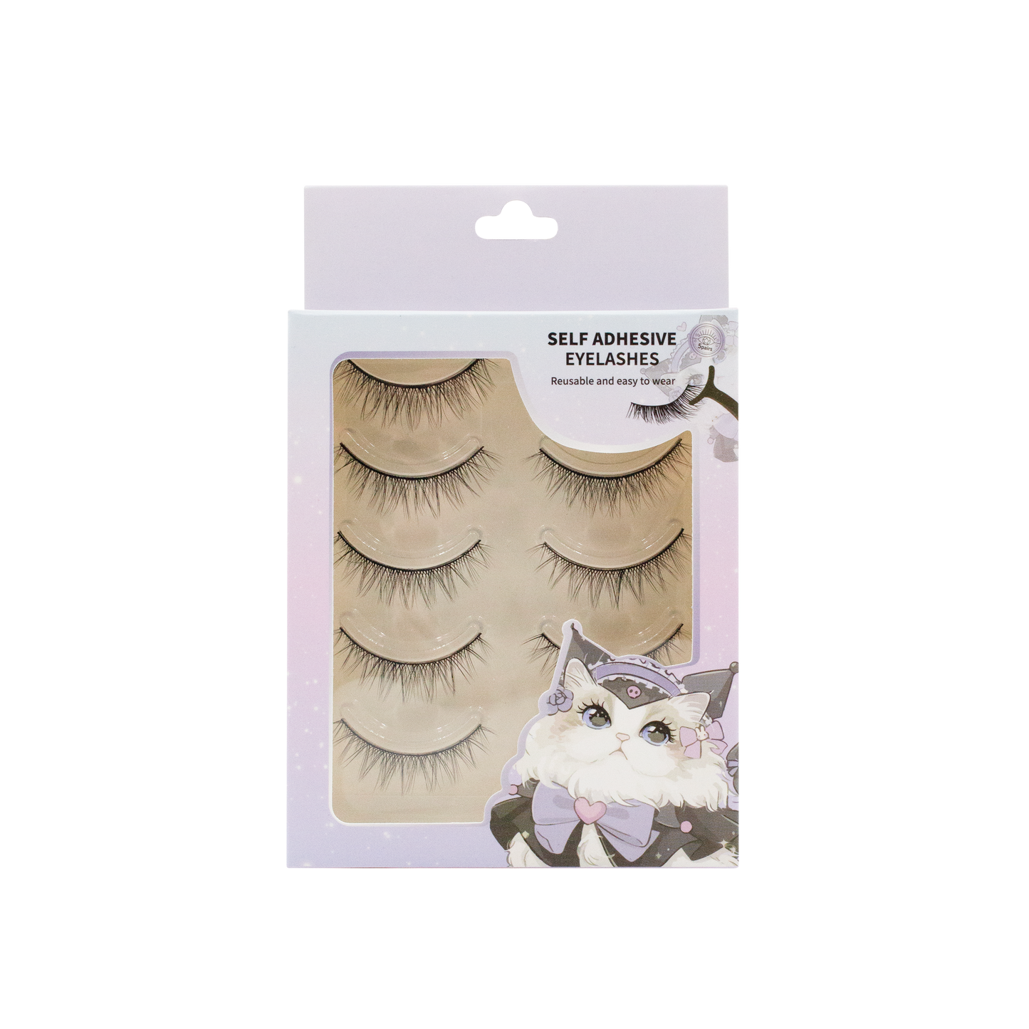 Natural style false eye lashes 5 pair