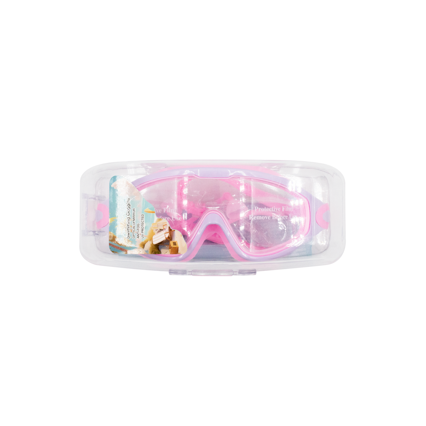 Childrens large frame anti fog goggles pink