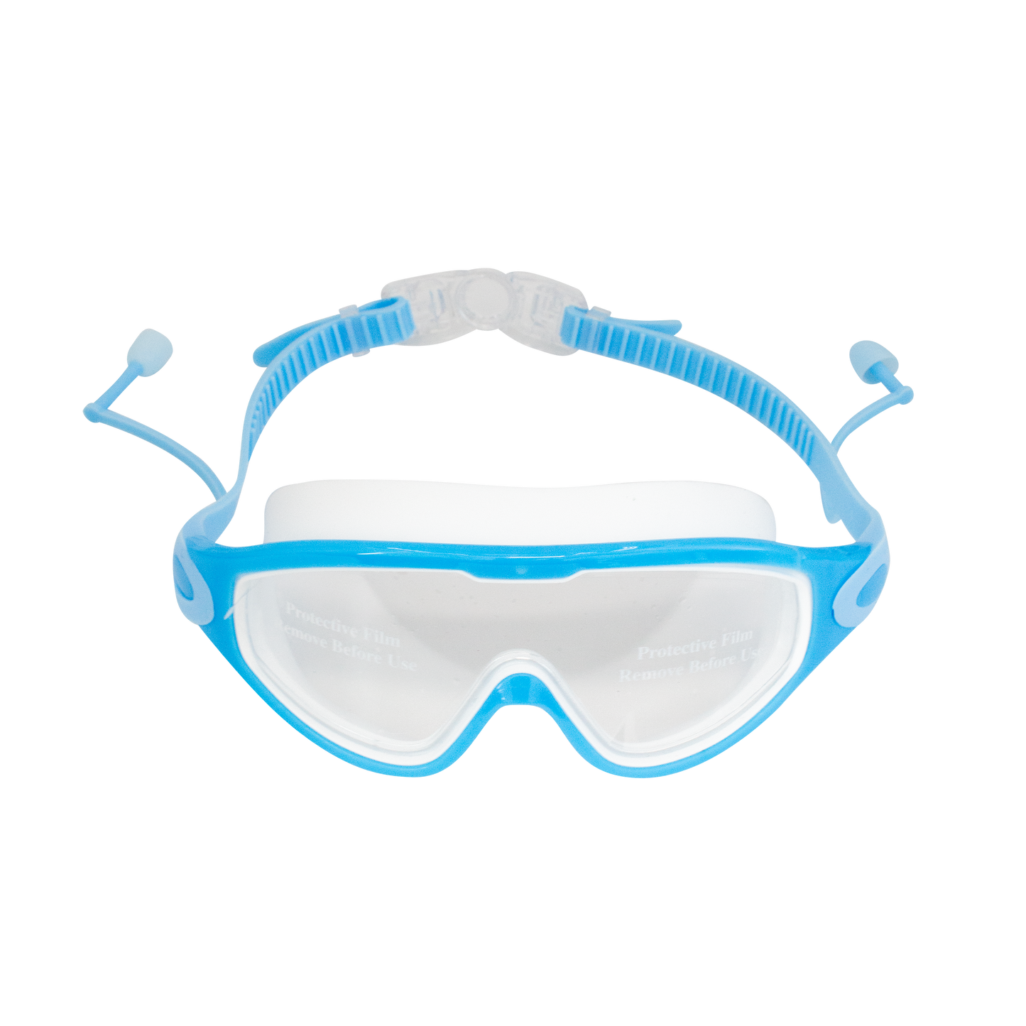 Children's large frame anti-fog goggles blue