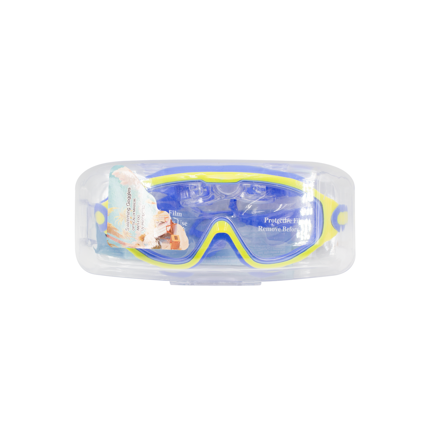 Children's large frame anti-fog goggles yellow