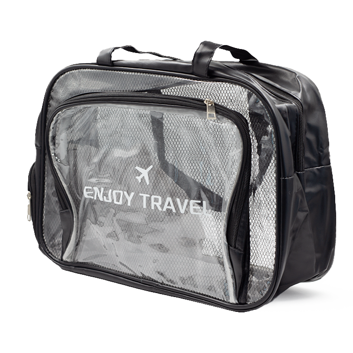 MUMU-Transparent Storage Bag # Black - With Shoe Compartment