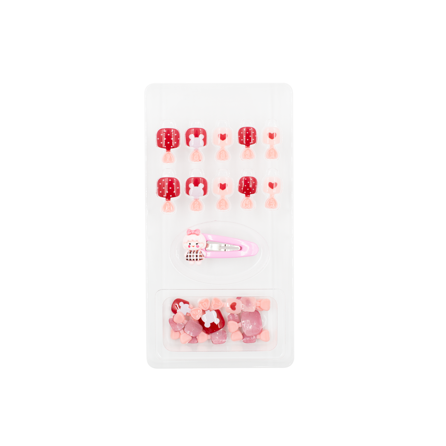 CUTE BEAR NAIL WRAPS FOR KIDS (DOT & HEART)