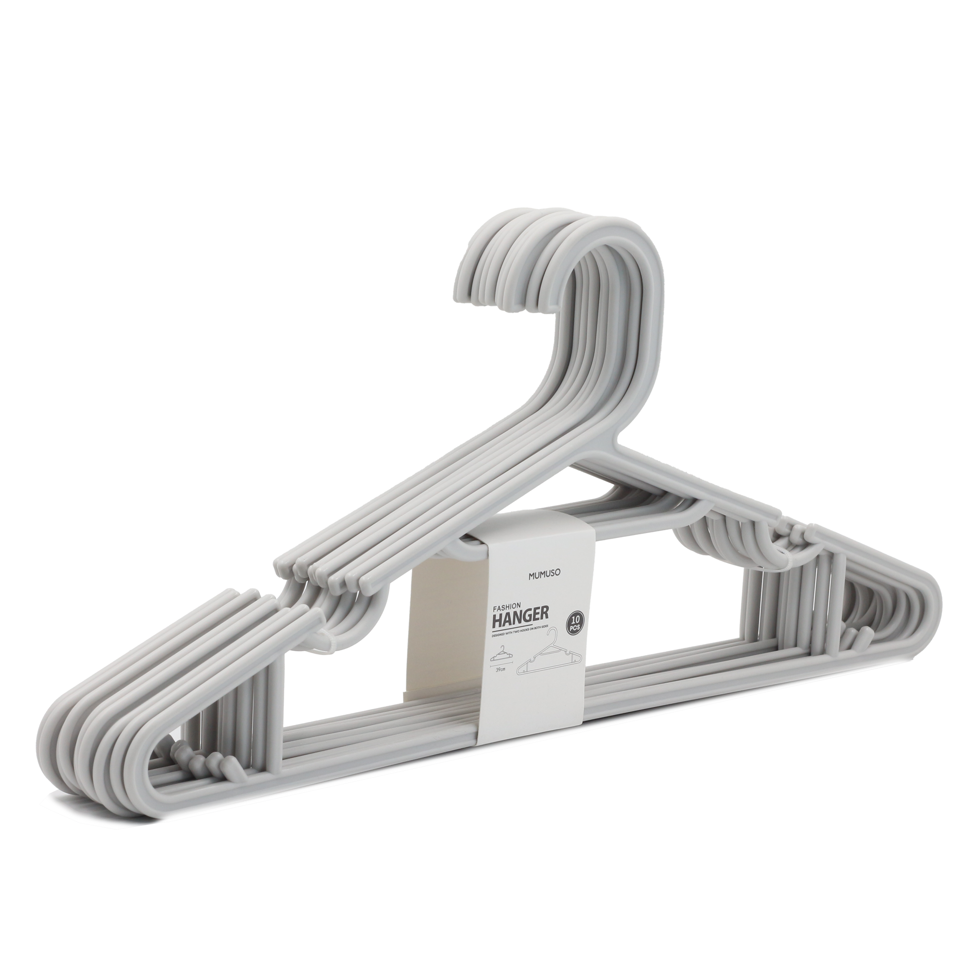 MUMUSO FLAT CLOTHES HANGERS (GREY/10 PCS) MUMUSO FLAT CLOTHES HANGERS (GREY/10 PCS)