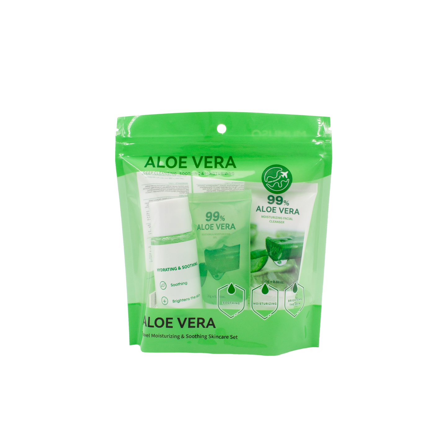 TRAVEL MOISTURIZING & SOOTHING SKINCARE SET (ALOE VERA)