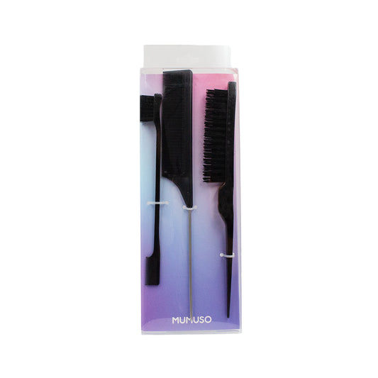 HAIR STYLING COMB & BRUSH SET (3 PCS)