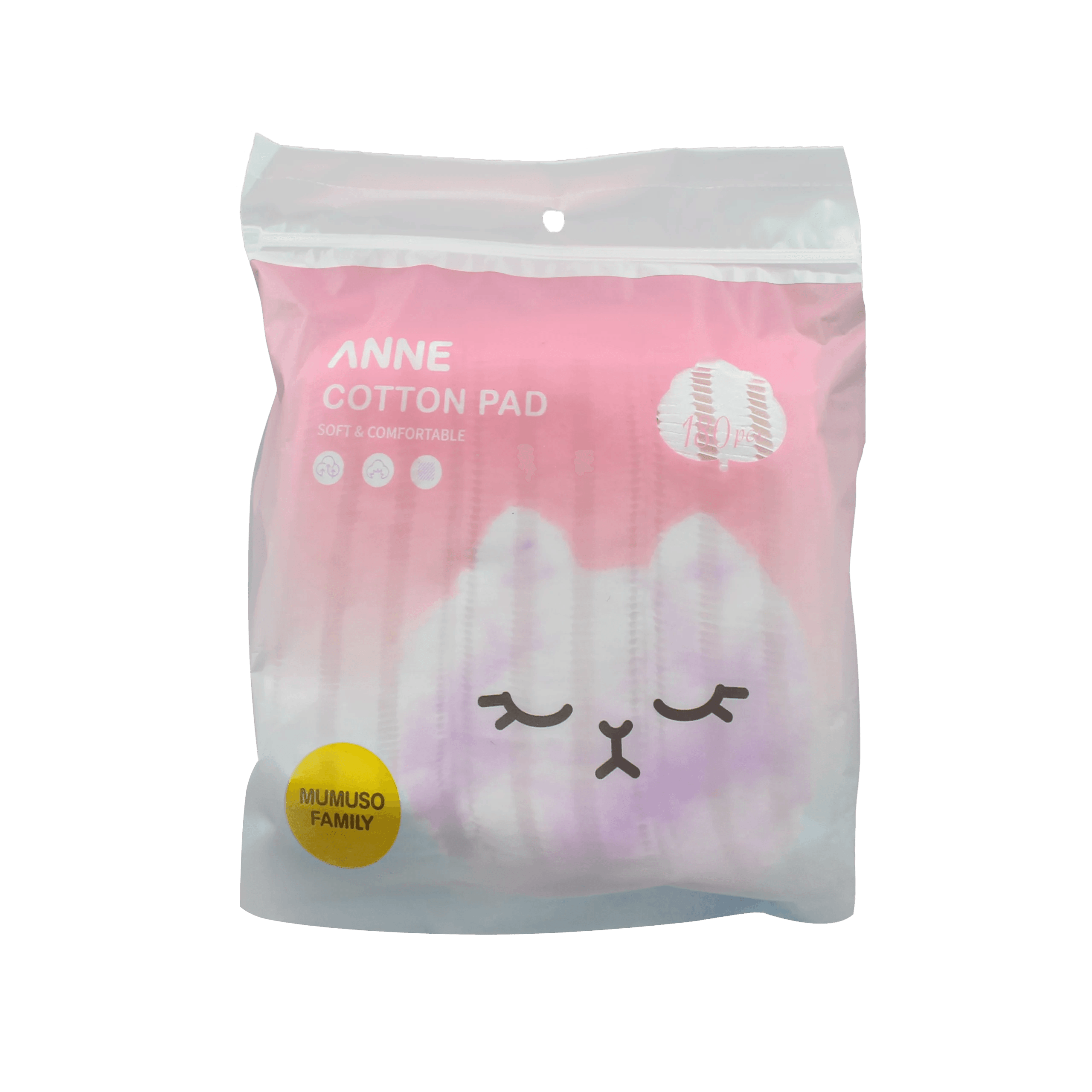 MUMUSO ANNE 180PCS BAG PACKED COTTON PAD (PINK)