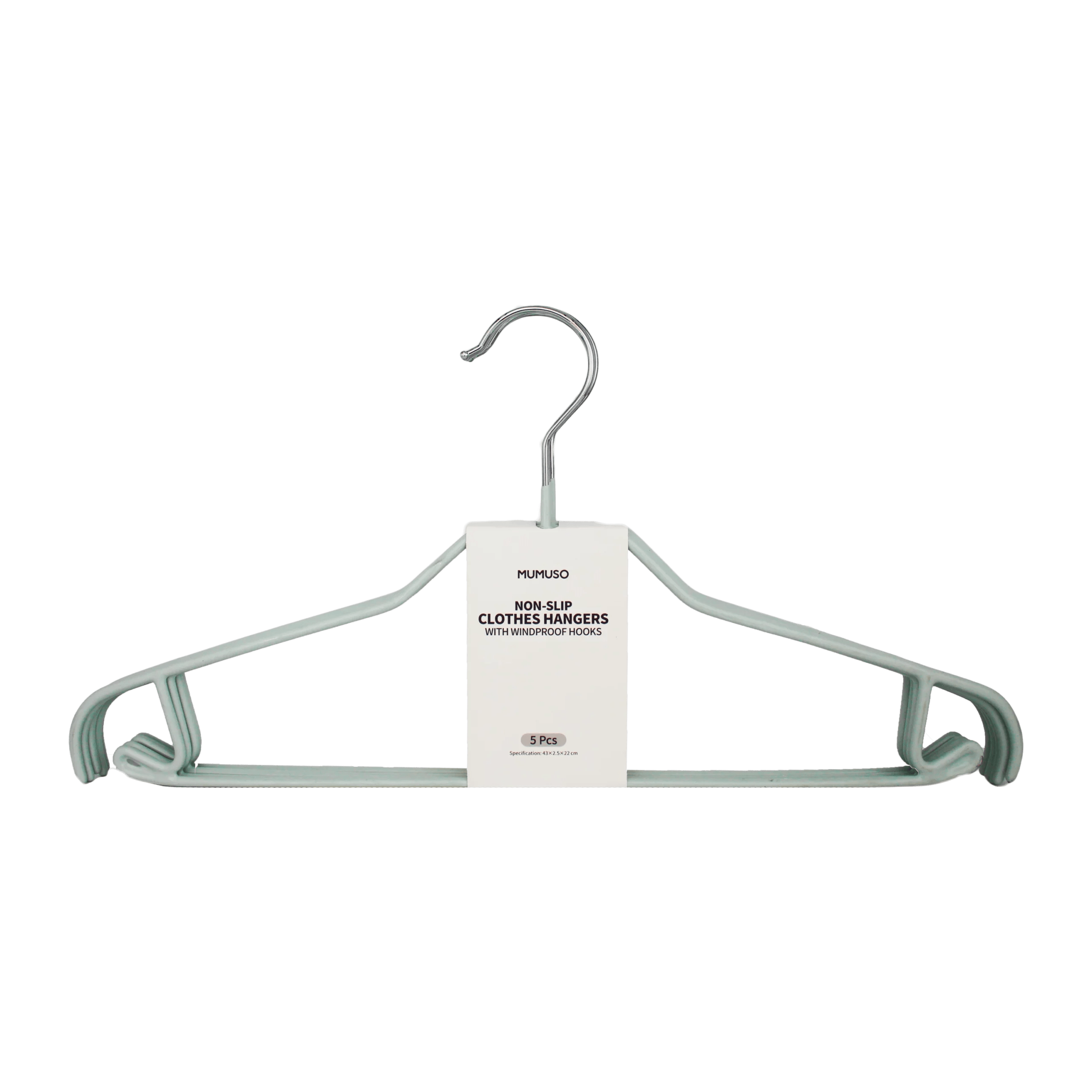 MUMUSO NON-SLIP CLOTHES HANGERS WITH WINDPROOF HOOKS (5-PACK)